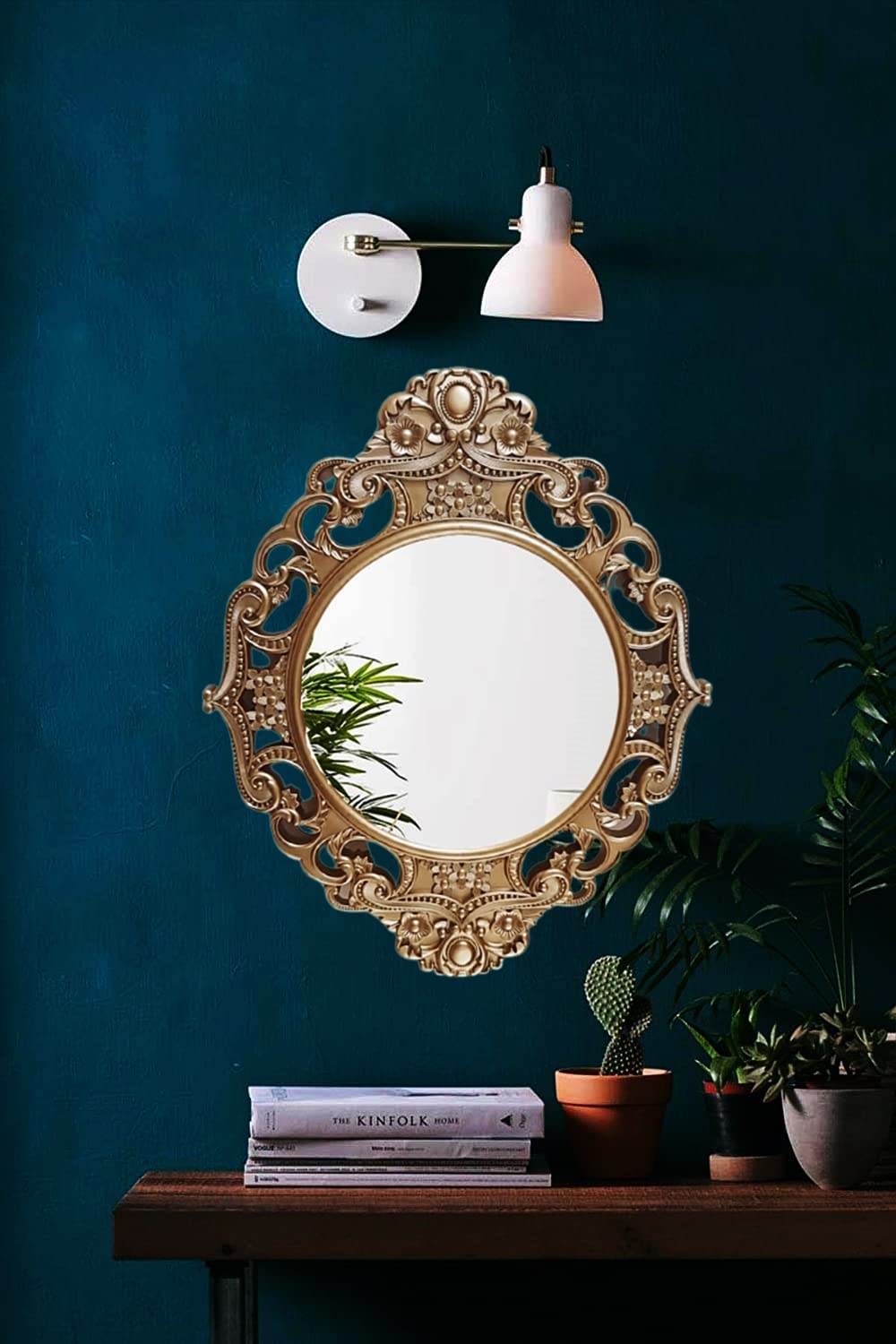 مرآة حائط مزخرفة، مرآة معلقة كلاسيكية لغرفة